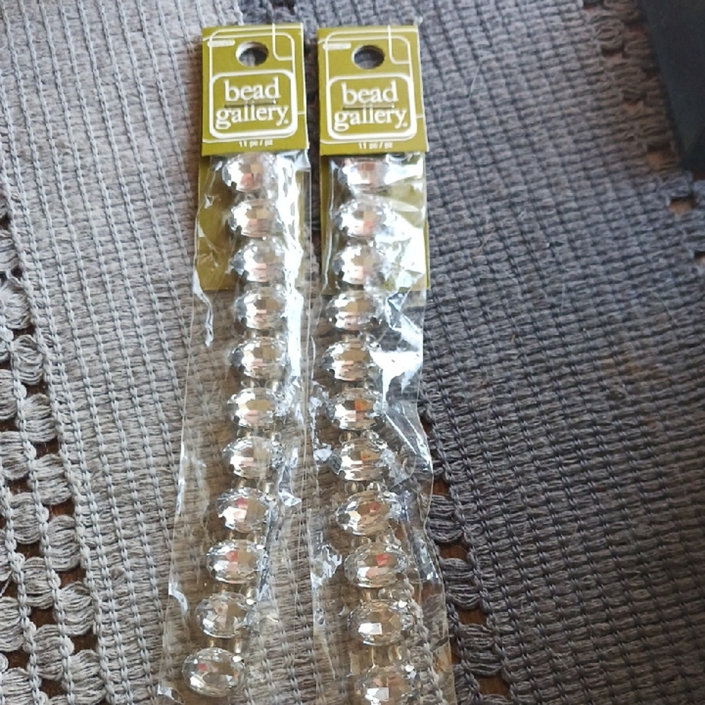 Bead Gallery Faceted Round Crystal Beads - Clear/Silver NWT